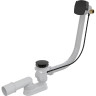 Сифон ALCAPLAST A564BLACK для ванны, автомат с напуском воды через перелив, черный матовый, длина 57 см, металл с покрытием
